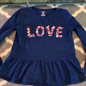 Girls size 7 love long sleeve shirt